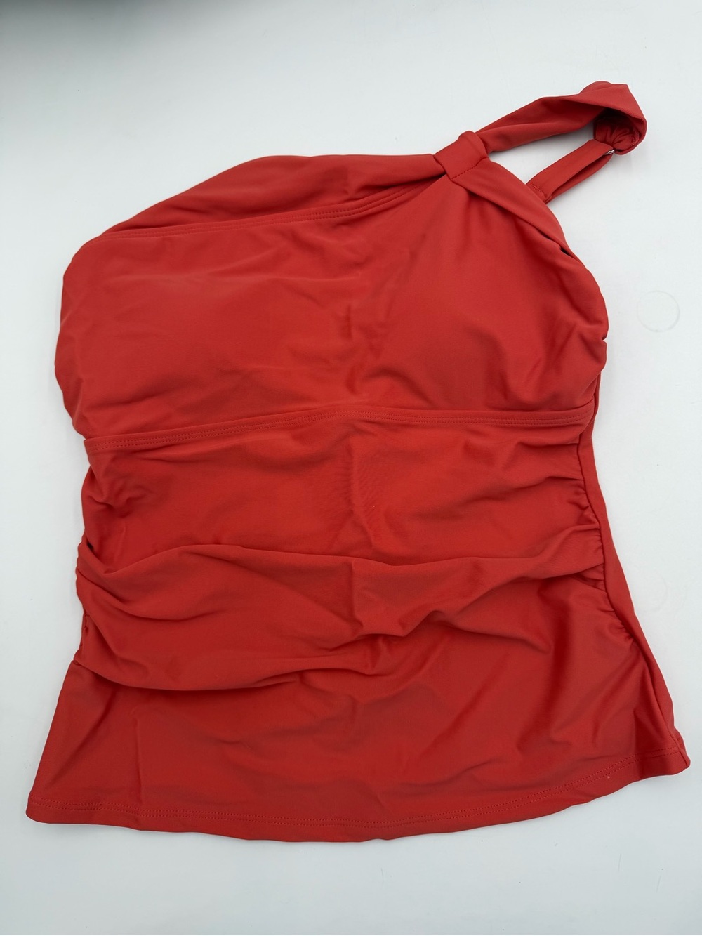 CUPSHE Burnt Orange One Shoulder Tankini Swimsuit TOP ONLY Bathing Suit Top - Picture 2 of 6